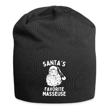Santas favorite Masseuse funny christmas saying - Jersey Beanie - black - Front