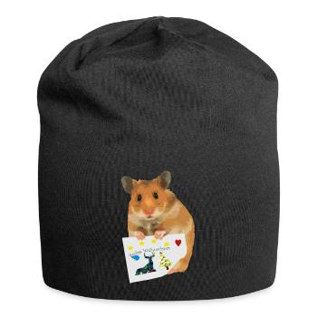 Hamster vous souhaite un joyeux Noël - Bonnet en jersey - noir - Devant
