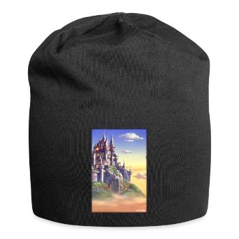 Schloss Burg Festung Architektur Landschaft - Jersey-Beanie - Schwarz - Vorne