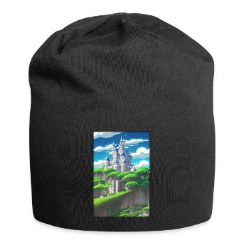 Schloss Burg Festung Architektur Landschaft - Jersey-Beanie - Schwarz - Vorne