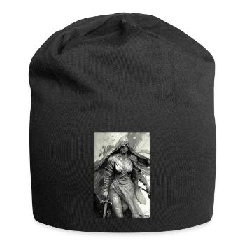 Warrior Woman Sword Vintage Black White - Jersey Beanie - black - Front