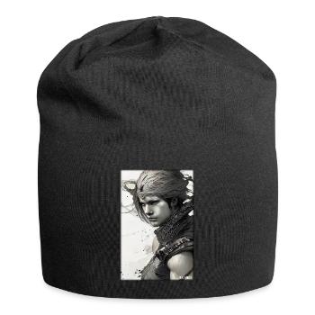 Warrior Woman Sword Vintage Black White - Jersey Beanie - black - Front