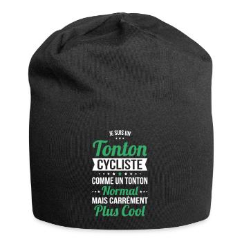 Tonton cycliste comme un tonton normal plus cool - Bonnet en jersey - noir - Devant