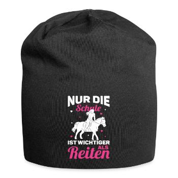 Reiten Pferde Mädchen nur die Schule ist wichtiger - Jersey-Beanie - Schwarz - Vorne
