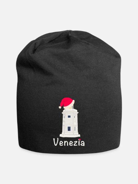 Weihnachten Venedig Leuchtturm SanGiorgio Maggiore - Jersey-Beanie - Schwarz