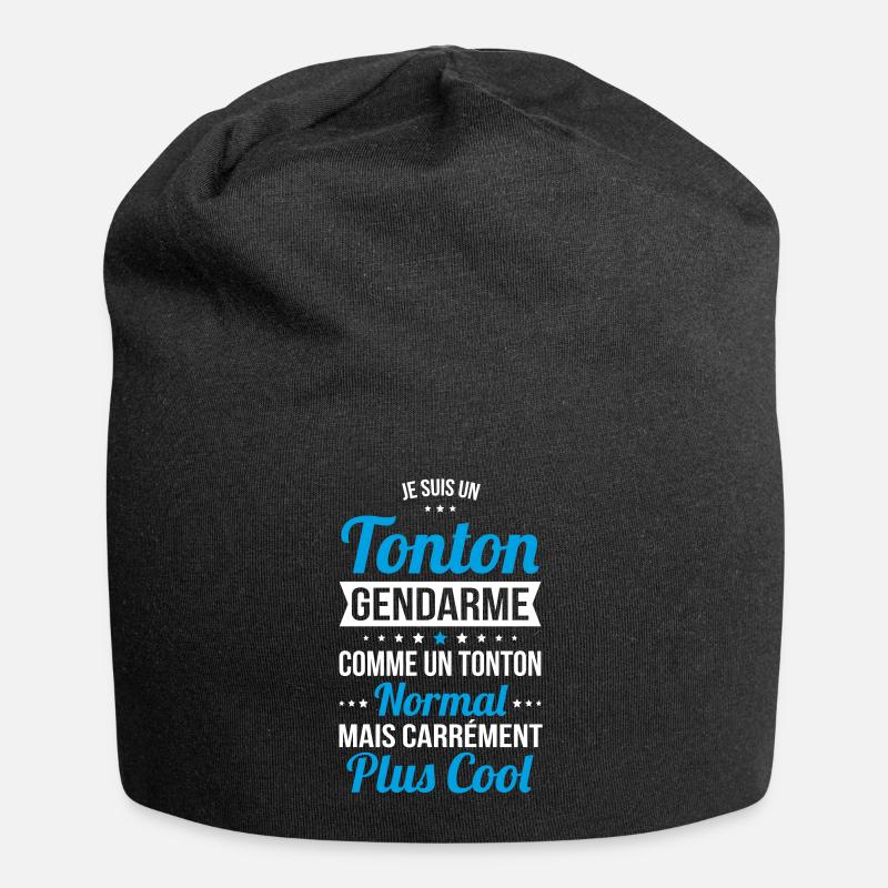 Tonton gendarme comme un tonton normal plus cool - Bonnet en jersey - noir