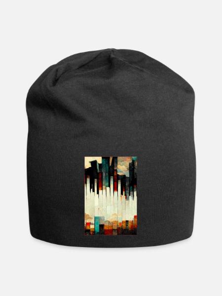 Astract Land of Piano - Jersey-Beanie - Schwarz
