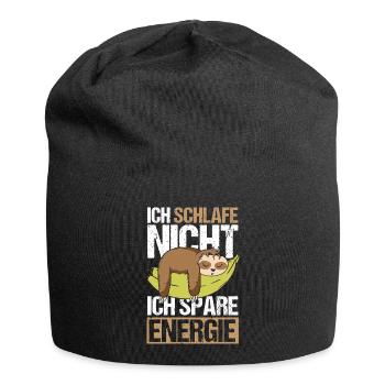 Ich schlafe nicht Ich spare Energie - Jersey-Beanie - Schwarz - Vorne