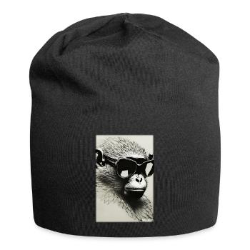 Monkey Sunglasses Wildlife Monkey Head Wildlife Zoo - Jersey Beanie - black - Front