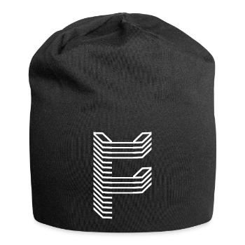 Unique Letter F Logo Design "White" - Jersey Beanie - black - Front