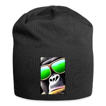 Gorilla Sunglasses Wildlife Forest Animals Wildlife - Jersey Beanie - black - Front