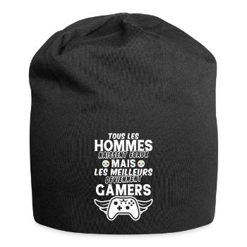 hommes naissent égaux meilleurs deviennent gamers - Bonnet en jersey - noir - Devant