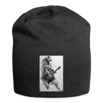 Chien Guitare Animal de compagnie Musicien Chien Ami - Bonnet en jersey - noir - Devant