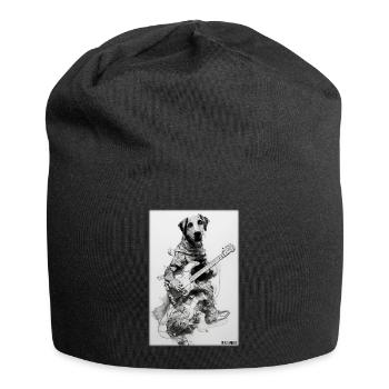 Chien Guitare Animal de compagnie Musicien Chien Ami - Bonnet en jersey - noir - Devant