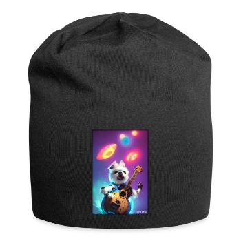 Chien Guitare Animal de compagnie Musicien Chien Ami - Bonnet en jersey - noir - Devant