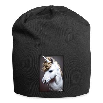 Einhorn Regenbogen Magie Märchen Fabeltier - Jersey-Beanie - Schwarz - Vorne