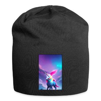 Licorne Arc-en-ciel Magie Conte de fées Animal mythique - Bonnet en jersey - noir - Devant