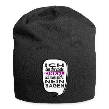 zitat katze lustig schildmaid familienwappen - Jersey-Beanie - Schwarz - Vorne