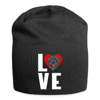 Labradoodle Chien - Bonnet en jersey - noir - Devant