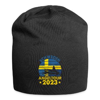 Schweden Angeltour 2023 Angeltrip Angelurlaub - Jersey-Beanie - Schwarz - Vorne