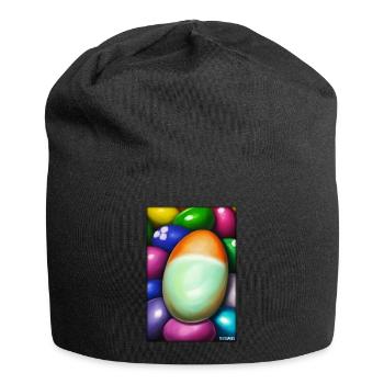 Easter Egg Easter Colorful Eggs Holiday - Jersey Beanie - black - Front