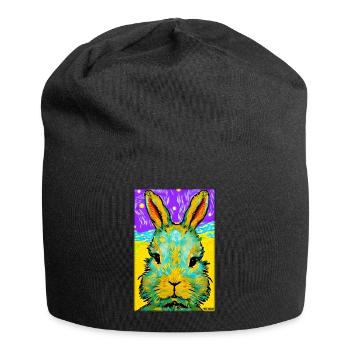 Hase Osterhase Ostern Haustier Osterfest Feiertag - Jersey-Beanie - Schwarz - Vorne