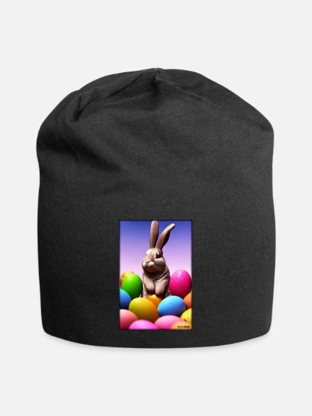 Rabbit Easter Easter Pet Easter Holiday - Jersey Beanie - black