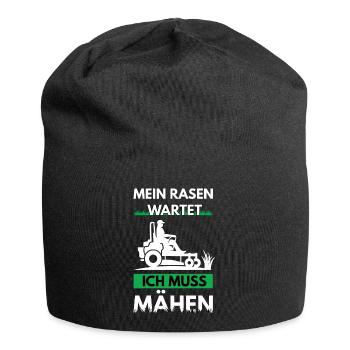 Rasentraktor & Aufsitzmäher Spruch für Gärtner - Jersey-Beanie - Schwarz - Vorne