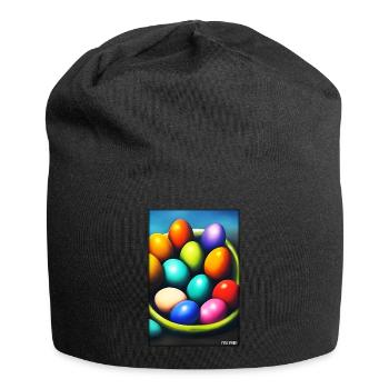 Easter Egg Easter Colorful Eggs Holiday - Jersey Beanie - black - Front