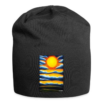 Sonne Sommer Natur Urlaub Sonnenschein Sonnenlicht - Jersey-Beanie - Schwarz - Vorne