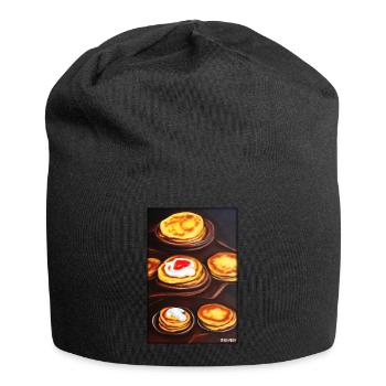 Pfannkuchen Frühstück Lecker Essen Backen Speise - Jersey-Beanie - Schwarz - Vorne