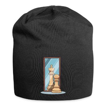 Schach Spiegel König Bauer Spiegelbild - Jersey-Beanie - Schwarz - Vorne