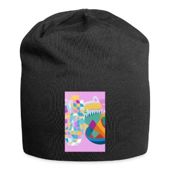Formen und Muster - Jersey-Beanie - Schwarz - Vorne