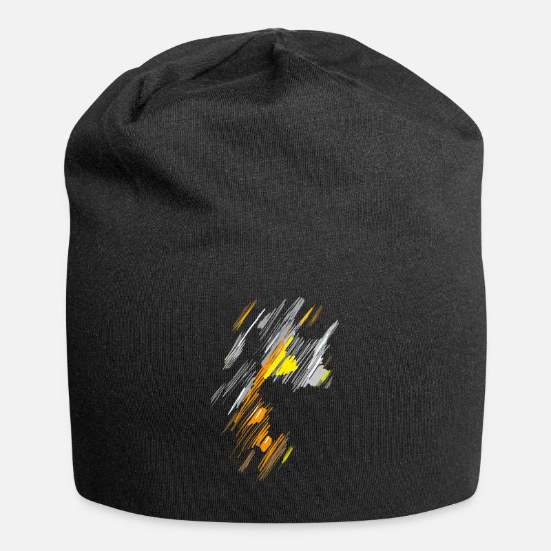 Hachures de couleurs - Conception d’arrière-plan - Bonnet en jersey - noir