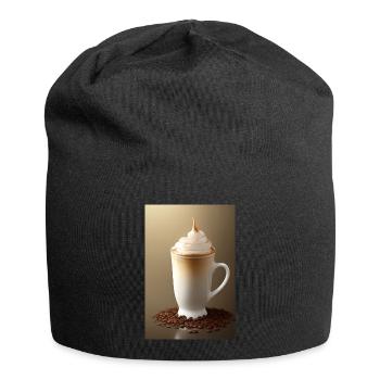 Café, grains de café - Bonnet en jersey - noir - Devant
