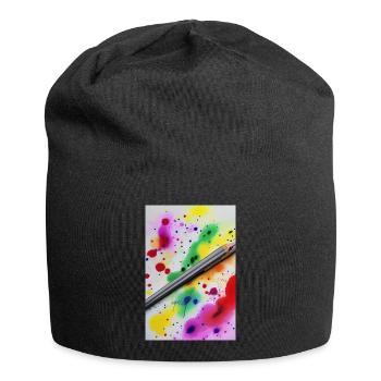 Éclaboussures de peinture - Bonnet en jersey - noir - Devant