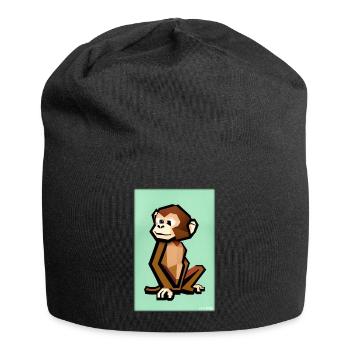 Monkey Polygon Animals Wilderness Zoo Africa Safari - Jersey Beanie - black - Front