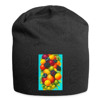 Früchte - Jersey-Beanie - Schwarz - Vorne