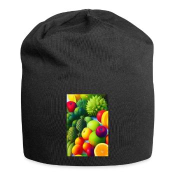 Früchte - Jersey-Beanie - Schwarz - Vorne