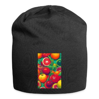 Früchte - Jersey-Beanie - Schwarz - Vorne