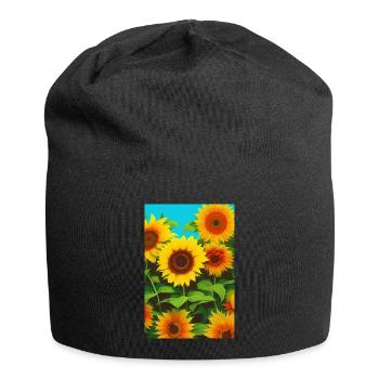 Sunflowers - Jersey Beanie - black - Front