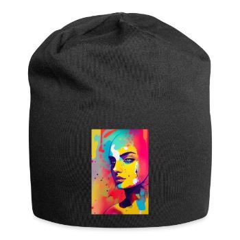 Abstrakte Kunst - Jersey-Beanie - Schwarz - Vorne