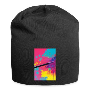 Abstrakte Kunst - Jersey-Beanie - Schwarz - Vorne