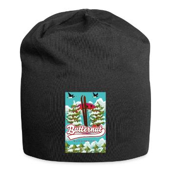 Affiche de ski Butternut massachusetts - Bonnet en jersey - noir - Devant