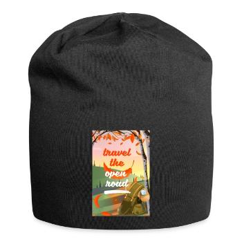 Travel The Open Road - Jersey Beanie - black - Front