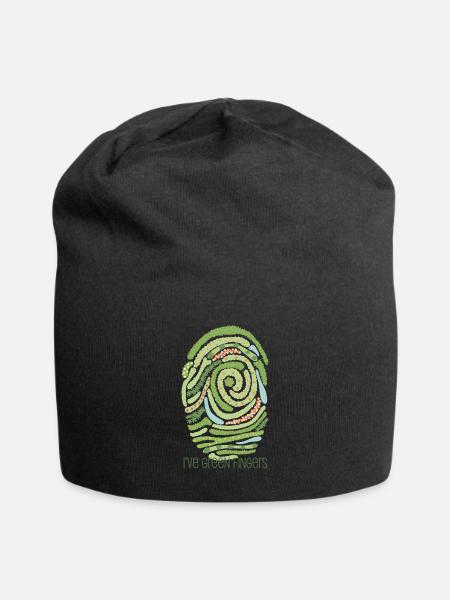 Garten-Fingerabdruck - Jersey-Beanie - Schwarz
