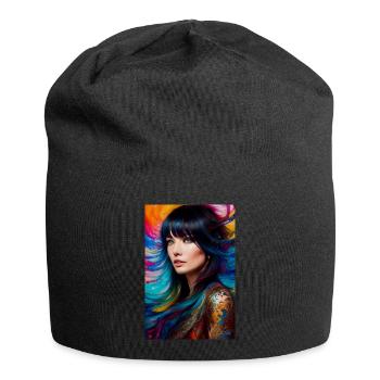 Beauté colorée 14 - Bonnet en jersey - noir - Devant