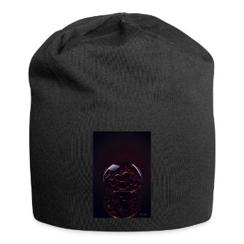 Blasen in einer Blase rot 1 - Jersey-Beanie - Schwarz - Vorne