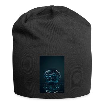 Bubbles in a bubble cyan 1 - Jersey Beanie - black - Front