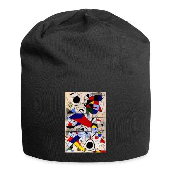 Abstrakte Kunst - Jersey-Beanie - Schwarz - Vorne